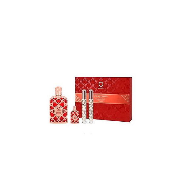 Kit de Perfume Orientica Amber Rosado 80ml - Conjunto de 4 Peças