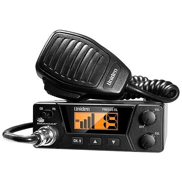 Rádio Amador Uniden PRO505XL - 40 Canais AM - Modelo Compacto Preto