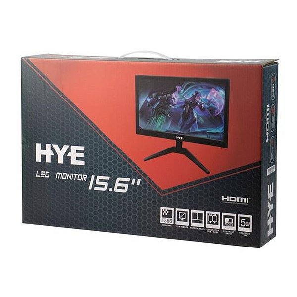 Monitor HYE HYE16NLM HD 15,6 com Conexões HDMI e VGA