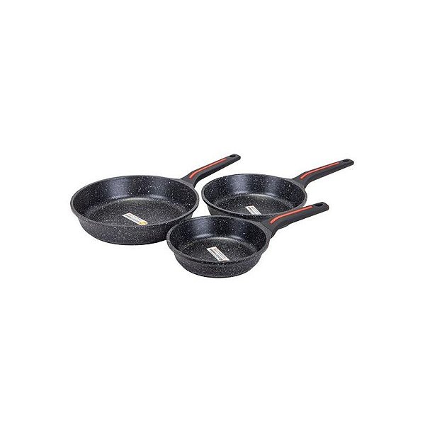 Conjunto de Frigideiras de Indução Ucc Life 20/24/28CM - Preto