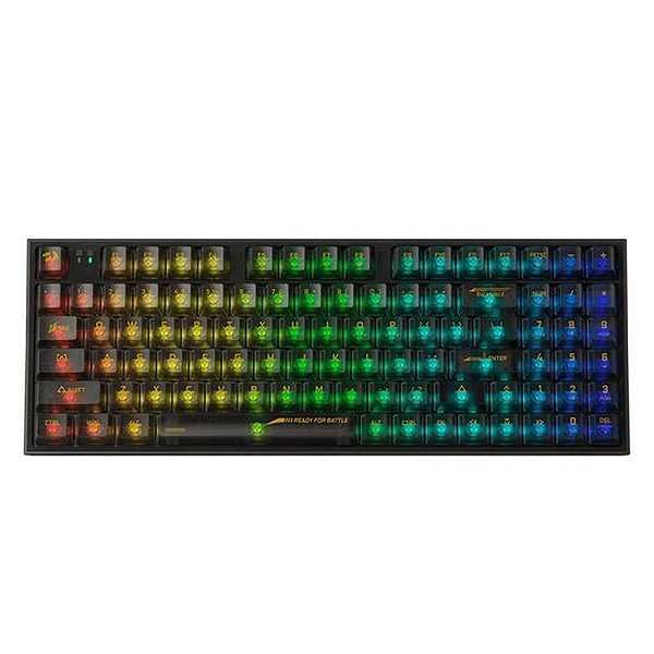 Teclado Gamer Redragon Irelia Pro K658CTB-RGB Sem Fio - Preto e Transparente