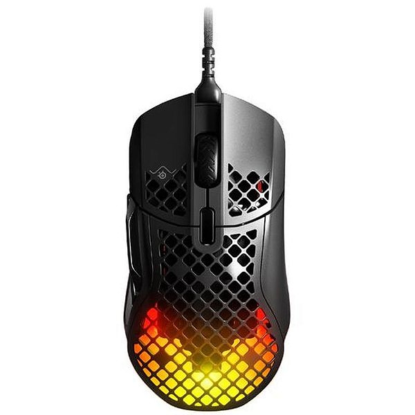 Mouse Gamer Steelseries Aerox 5 - Preto Com Iluminação Rgb E Design Ultralight