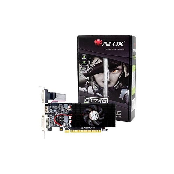 Placa de Vídeo Afox Nvidia GeForce GT 740 2GB DDR5 - Desempenho Confiável para Jogos
