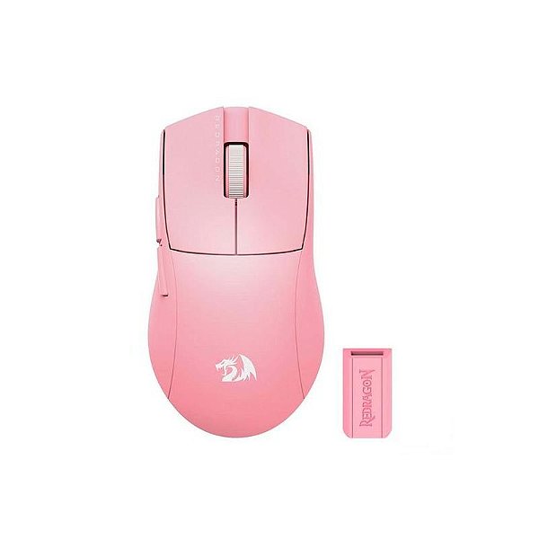 Mouse Gamer Redragon King Pro M916P-Pro 26000 DPI USB-C na Cor Rosa