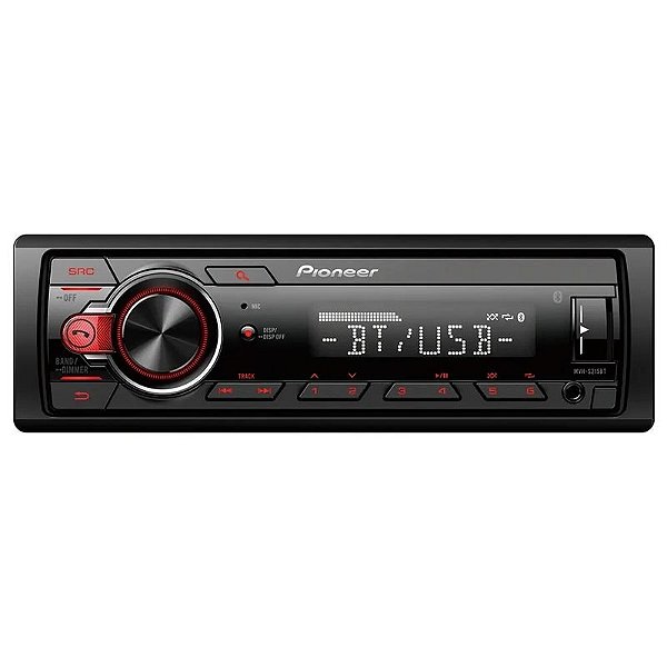 Rádio Automotivo Pioneer MVH-S215BT com Conexão USB/AUX/Bluetooth e AM/FM