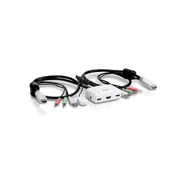 Comutador KVM Trendnet TK-215I com 2 Portas HDMI 1080p e Áudio 3.5mm