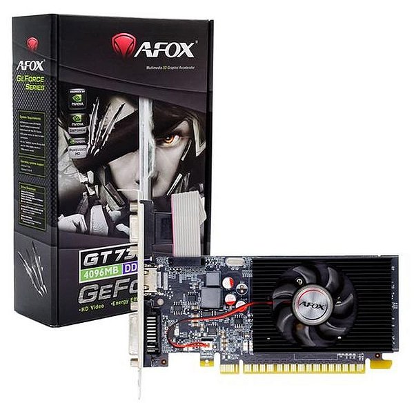 Placa de Vídeo Afox Nvidia GeForce GT 730 4GB DDR3 - Desempenho Estável e Confiável