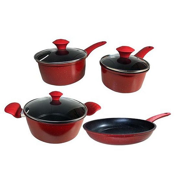 Conjunto de Panelas La Francesa Vermelho - 7 Peças de Alta Qualidade