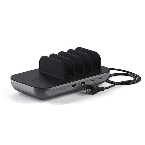 Dock de Carregamento Wireless Satechi ST-WCS5PM para 5 Dispositivos - Cinza Espacial