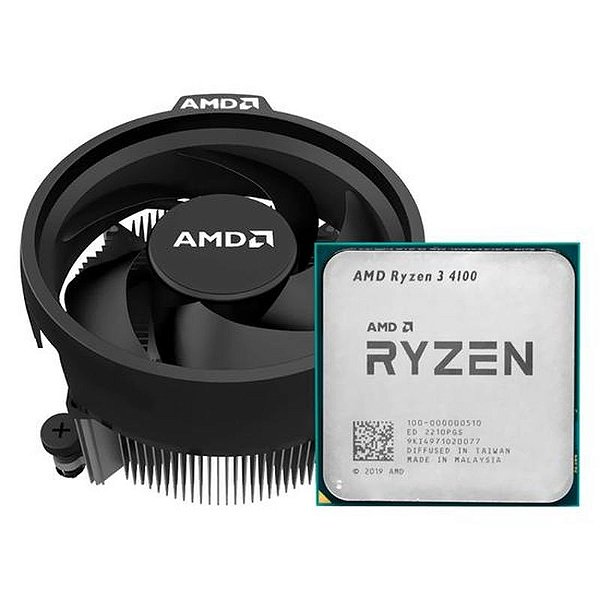 Processador AMD Ryzen 3 4100 AM4 - 4 Núcleos, 8 Threads, 3.8GHz Turbo até 4.0GHz, 6MB Cache