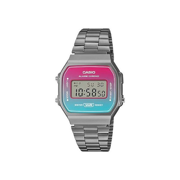 Relógio Casio A168WERB-2ADF Unissex - Prata e Rosa Elegante