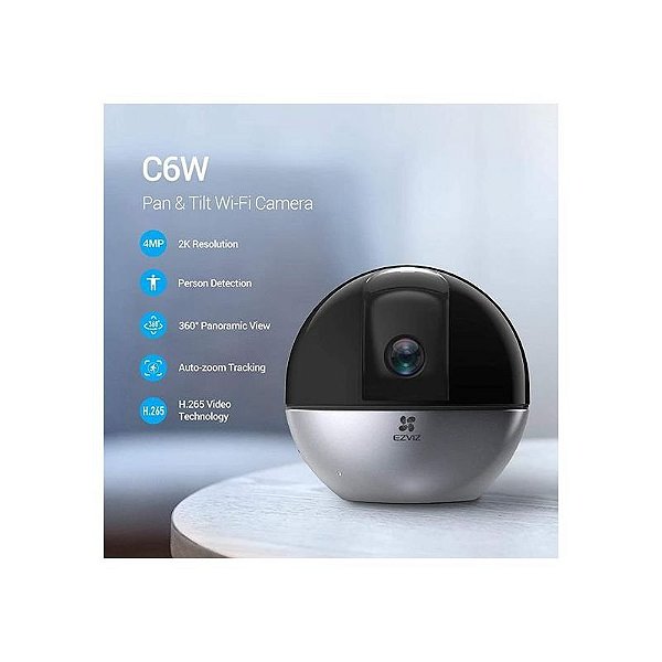 Câmera Ip Wifi Ezviz Cs-C6W 4Mp 2K H.265 Com Visão 360 Graus 4Mm
