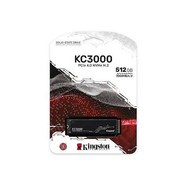 SSD Kingston KC3000 512GB M.2 NVMe - Leitura 7000MB/s, Gravação 3900MB/s, Alta Performance