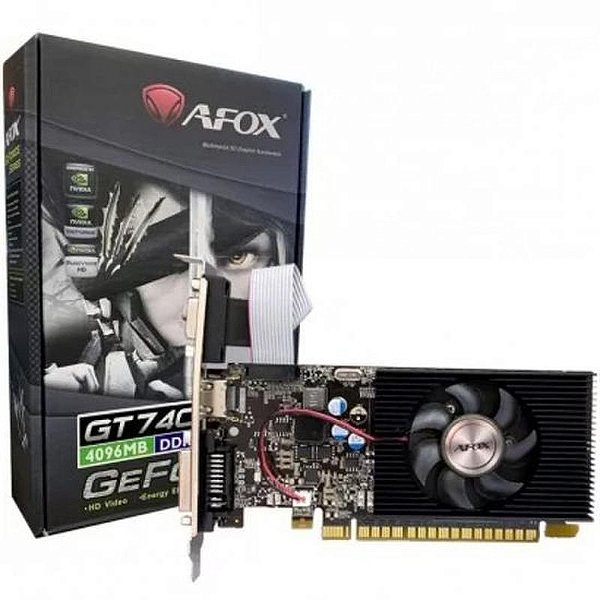 Placa de Vídeo Afox GT740 4GB DDR3 Geforce AF740-4096D3L3