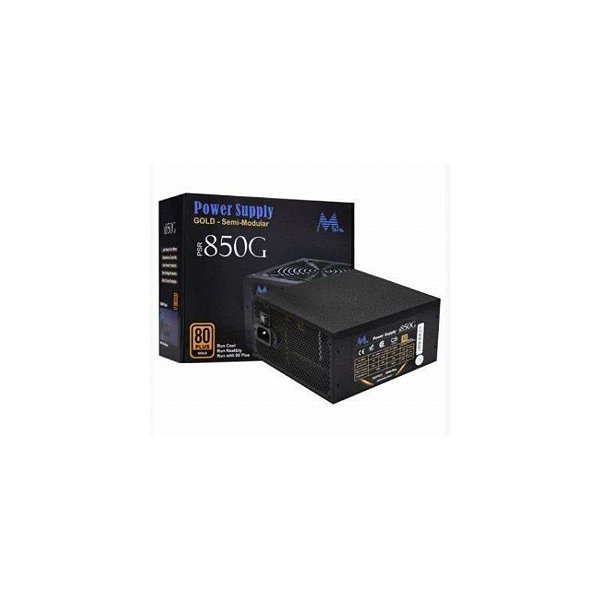 Fonte de Alimentação Mtek Psr 850 80 Gold Semi Modular - 850W. Eficiência 80 Plus. Design Sofisticado