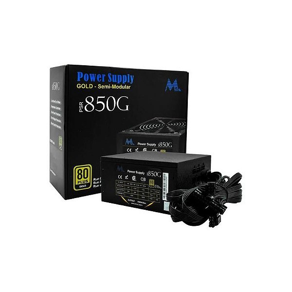 Fonte de Alimentação Mtek PSR-850G 850W ATX / Semi Modular / 80 Plus Gold