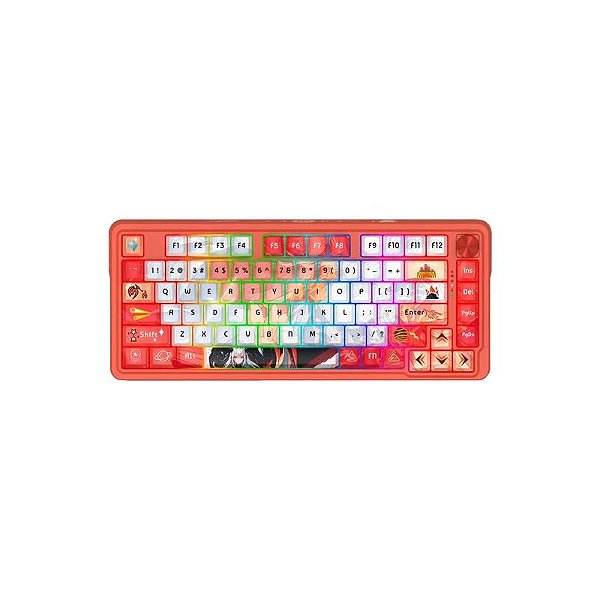 Teclado Mecânico Gamer Redragon Ucal Pro K673AK RGB 75% Sem Fio - Preto