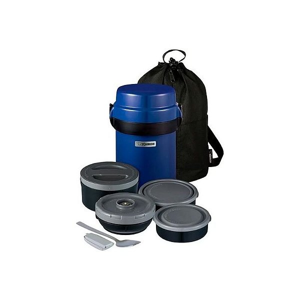 Marmita Térmica Zojirushi Mr. Bento Azul Com 4 Potes