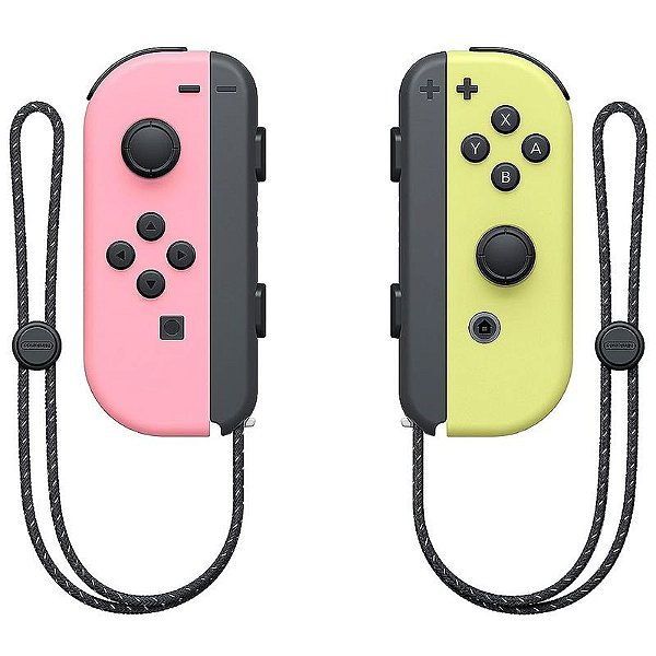 Controle Para Nintendo Switch Joy-Con (L/E) - Rosa Pastel/Amarelo Pastel