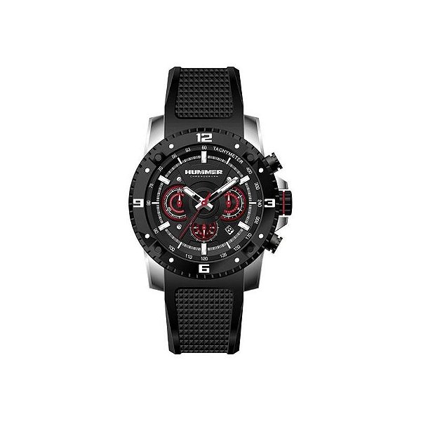 Relógio Multifuncional Hummer em Borracha Preto WH2-224283
