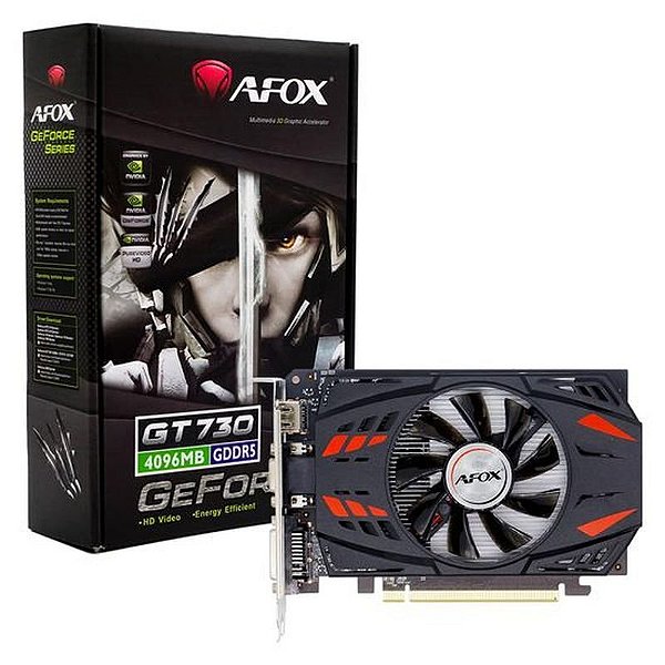 Placa Gráfica Afox Nvidia GeForce GT-730 4GB DDR5 - Desempenho Acessível e Eficiente