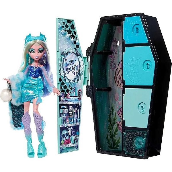 Monstrinha Lagoona Blue - Segredos Fearidescent de Skulltimates da Mattel - HNF77