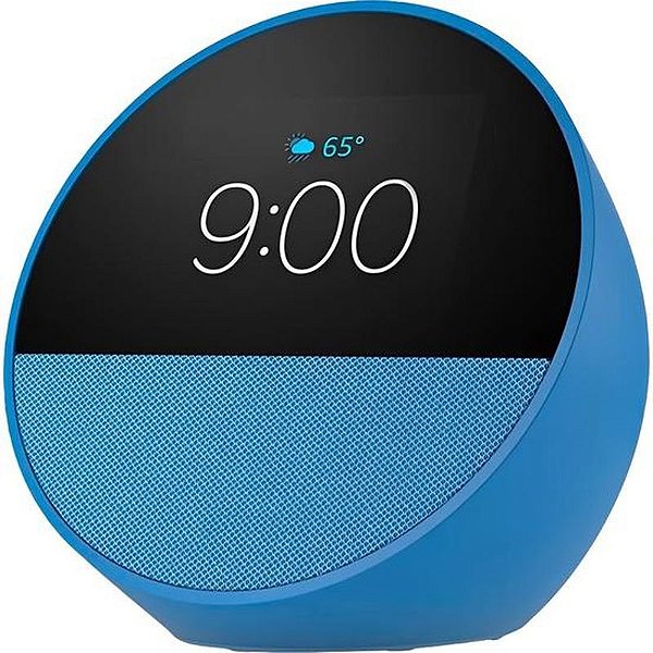 Caixa de som Amazon Echo Spot Alexa Smart 2024 com Relógio - Azul