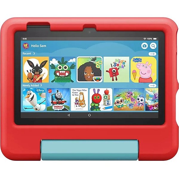 Tablet Amazon Fire 7 Kids 2+16GB WiFi (12ª Geração) com Capa Protetora Vermelha