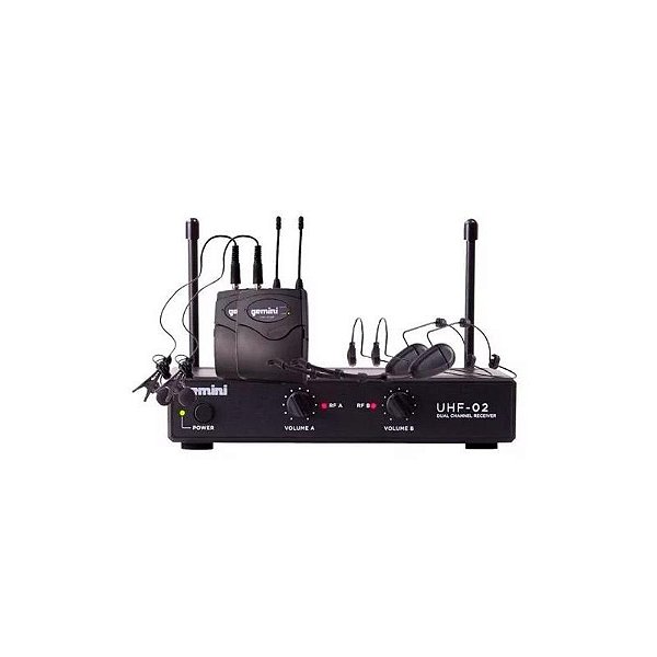 Sistema de Microfone Sem Fio Dual Head Uhf 02HL - Gemini