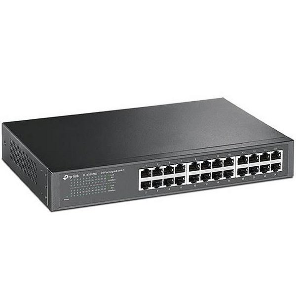 Switch TP-Link TL-SG1024D com 24 Portas Ethernet de 10/100/1000 MBPS Preto