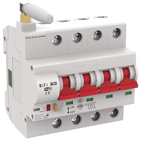 Interruptor Diferencial Residual ZISB9 4P 32A Wi-Fi 400V 50Hz.
