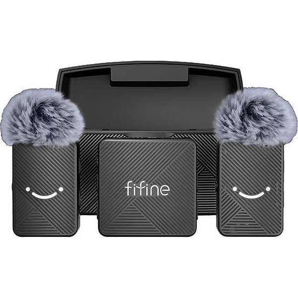 Microfone Sem Fio Dual Fifine M9 USB-C - Alta Qualidade e Performance em Preto