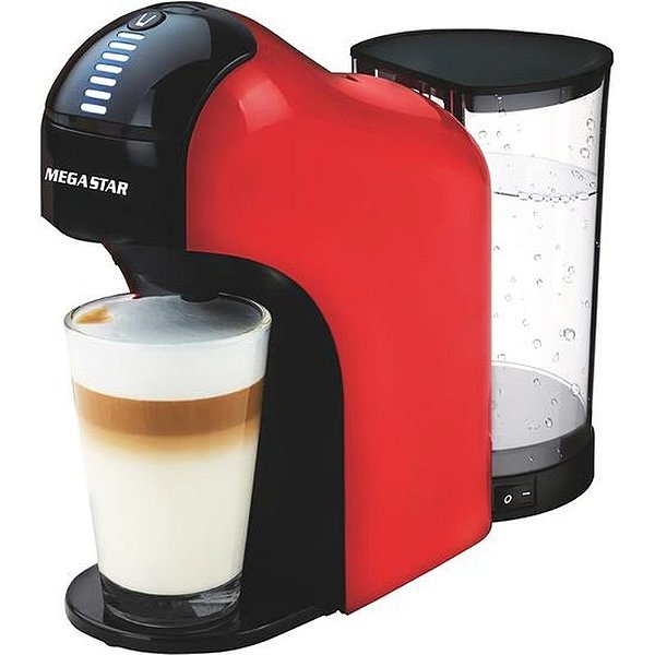 Cafeteira Multicápsulas Mega Star 900ML - Vermelha e Preta 220V