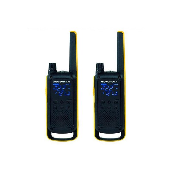 Rádio Comunicador Motorola T-470 - Preto e Amarelo, Alcance de 56 km