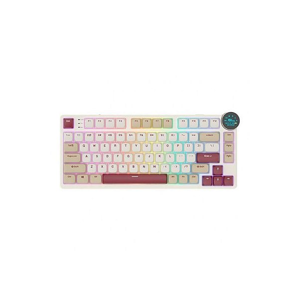 Teclado Mecânico Royal RKN80 RGB com Cabo e Switch Red Rosy Cloud