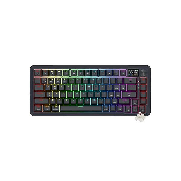 Teclado Mecânico Wireless Redragon K708-RGB-Pro com LCD e Iluminação RGB - Preto