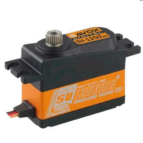 Servo Savox SV-1250MG Plus HV com Soft Start 7.4V 8KG 0.095S Micro