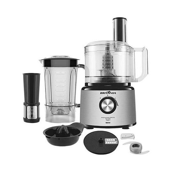Multiprocessador Britania BMP2700P Inox 5 em 1 900W 110V - Preto e Prata
