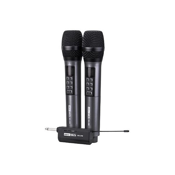 Microfone Sem Fio BLG BG-259 - Kit com 2 Unidades - Cor Cinza