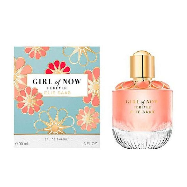 Perfume Elie Saab Girl Of Now Forever Eau De Parfum 90ml - Fragrância floral frutal vibrante e duradoura.