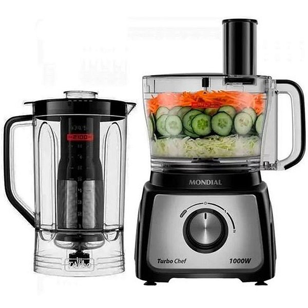 Processador Multiuso Mondial Turbo Chef 9 em 1 + Liquidificador 1000W - 110V
