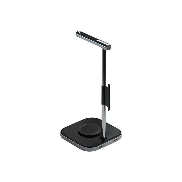 Suporte Multifuncional para Fones Satechi ST-Uchsmcm com Carregador Sem Fio - Preto