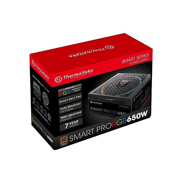Fonte de Alimentação Thermaltake 650W 80 Bronze Inteligente com Iluminação RGB