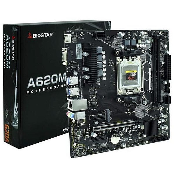 Placa-Mãe Biostar A620MH Aurora Socket AM5 - VGA e Suporte DDR5
