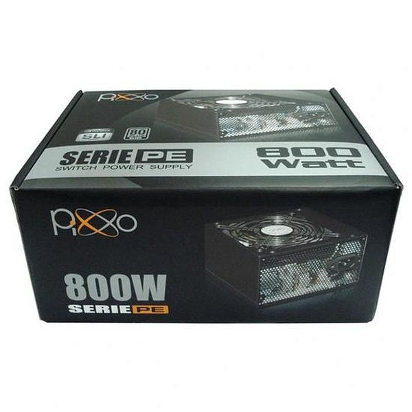 Fonte 800W Pixxo PE 80PLUS Silver 100V/240V - Eficiência Superior e Desempenho Confiável