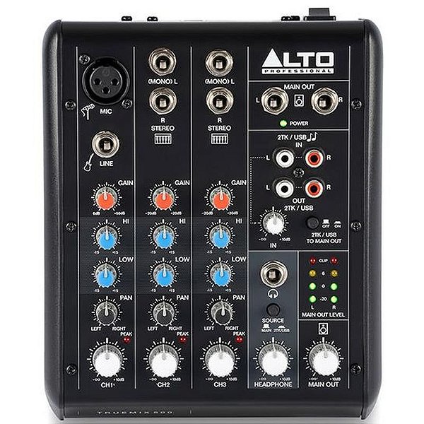 Mesa de Som USB Truemix 500 - 5 Canais Profissional com Conectividade USB