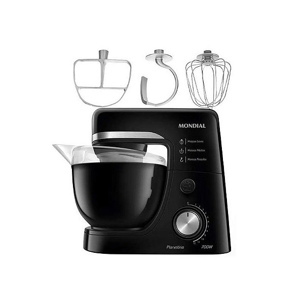 Batedeira Profissional Mondial BP-03-B 12 Velocidades 700W - Preta 220V