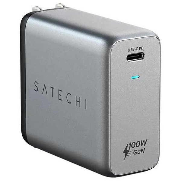 Carregador Satechi USB-C 100W com PD - Tomada - Cor Cinza Espacial
