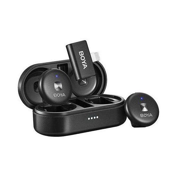 Microfone Sem Fio Boya OMIC-D Lightning Duplo para Gravação de Áudio Profissional