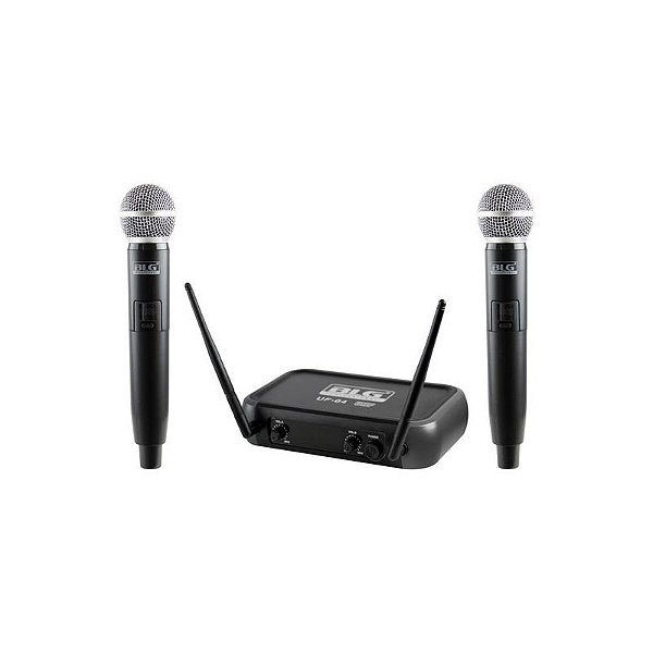 Microfone Sem Fio BLG UF-04 - Pacote com 2 Unidades - Cor Preta